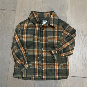 Old Navy Kids Micro Fleece Lined Plaid Shirt Jacket